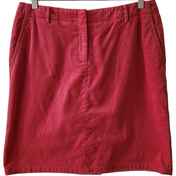 Brooks Brothers Skirt Corduroy Cotton Stretch Short Mini Red Pink Coral 10 Large - Picture 10 of 10